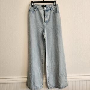 House of Harlow Women's size‎ 6 Studded High Rise Light Wash Wide Leg Jeans New
